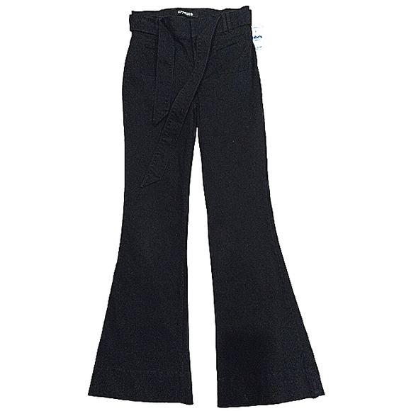 High Raise Flare Stretch High Waist Jeans Minimalist Boho Flare Skinny Cute Soft - Picture 3 of 14